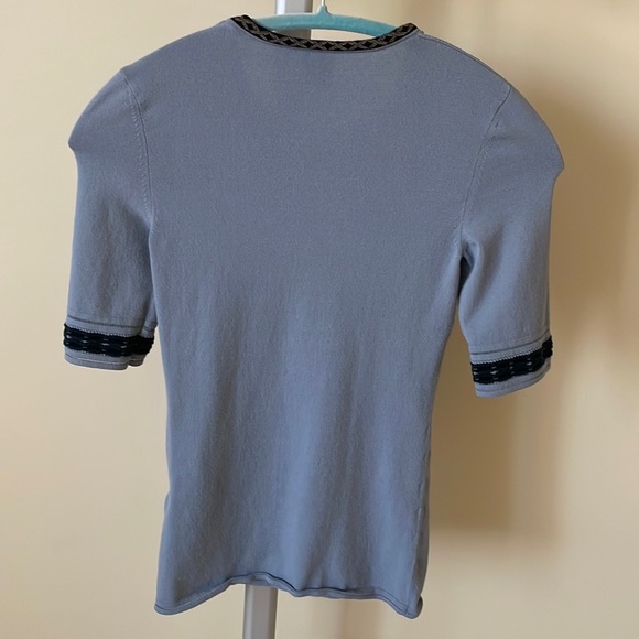 MISSONI bluish grey short sleeve top, size S - Picture 9 of 10